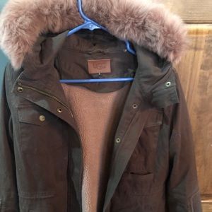UGG olive jacket with mauve interior